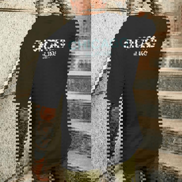 シカゴイリノイ大学-大学、学校 シカゴ メンズTシャツ バックプリント 彼への贈り物