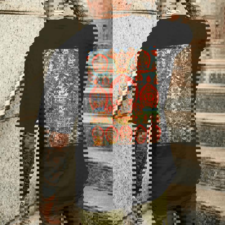 シッダ ラクシュミ チベット仏教 タンカ 曼荼羅 仏教 メンズTシャツ バックプリント 彼への贈り物