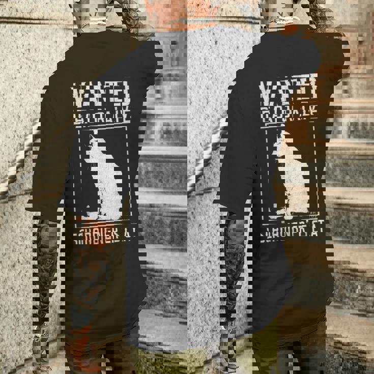 シュレディンガーの猫 指名手配の猫 死んで生きている 物理学 物理学者 メンズTシャツ バックプリント 彼への贈り物