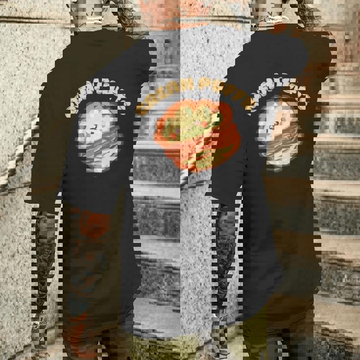 シュークリーム ペストリー デザート好き メンズTシャツ バックプリント 彼への贈り物