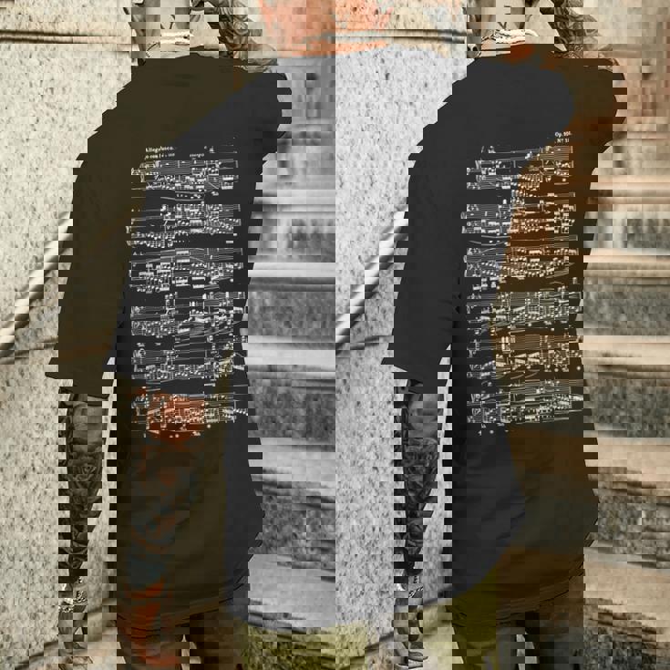 ショパン革命的エチュードピアノピアニスト メンズTシャツ バックプリント 彼への贈り物