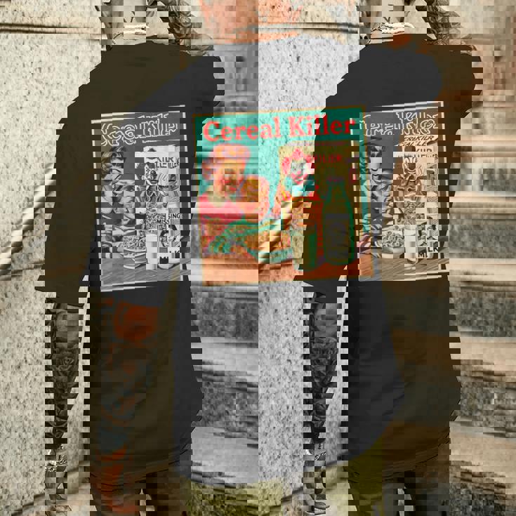 シリアル シリアル キラー 音声しゃれ ホラー コア ミッドセンチュリー メンズTシャツ バックプリント 彼への贈り物