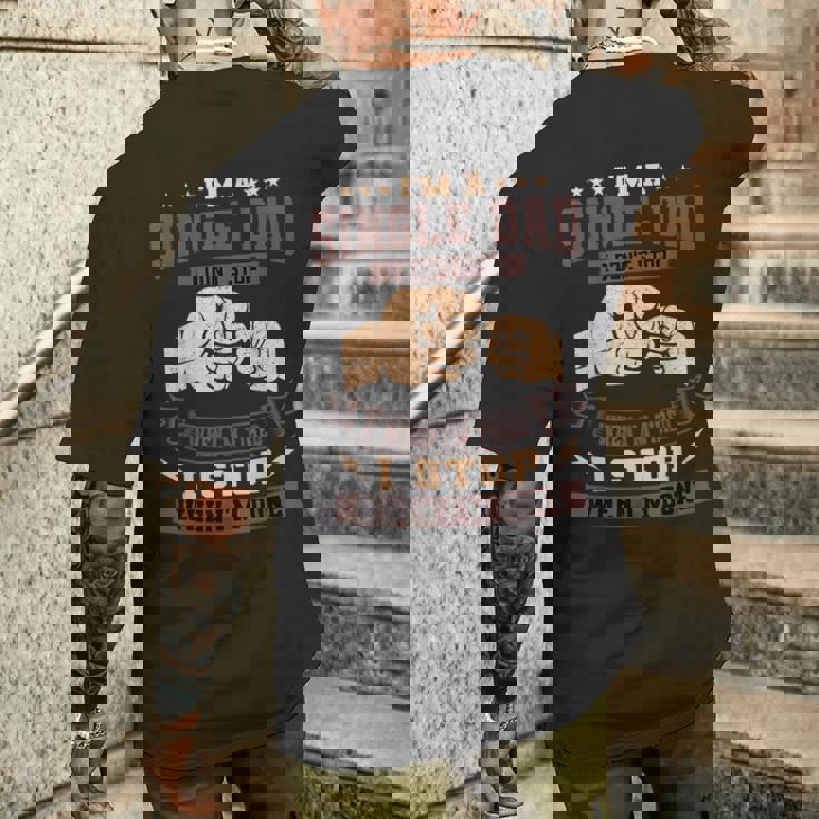 シングルパパ唯一の親ソロペアレントフッドローン・ファーザー メンズTシャツ バックプリント 彼への贈り物