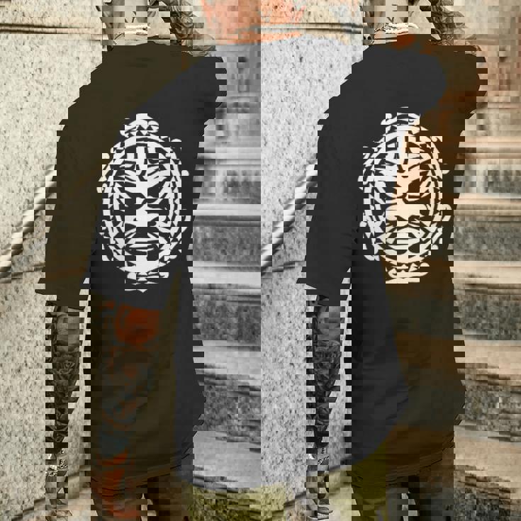 シンボル ハカ マスク カルチャー マオリ族 ニュージーランド メンズTシャツ バックプリント 彼への贈り物