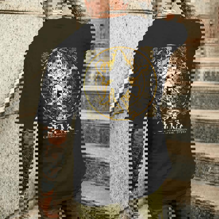 シヴァ「クリエイター、メンテナー、デストロイヤー」ヒンドゥー教の神 シヴァ神 メンズTシャツ バックプリント 彼への贈り物