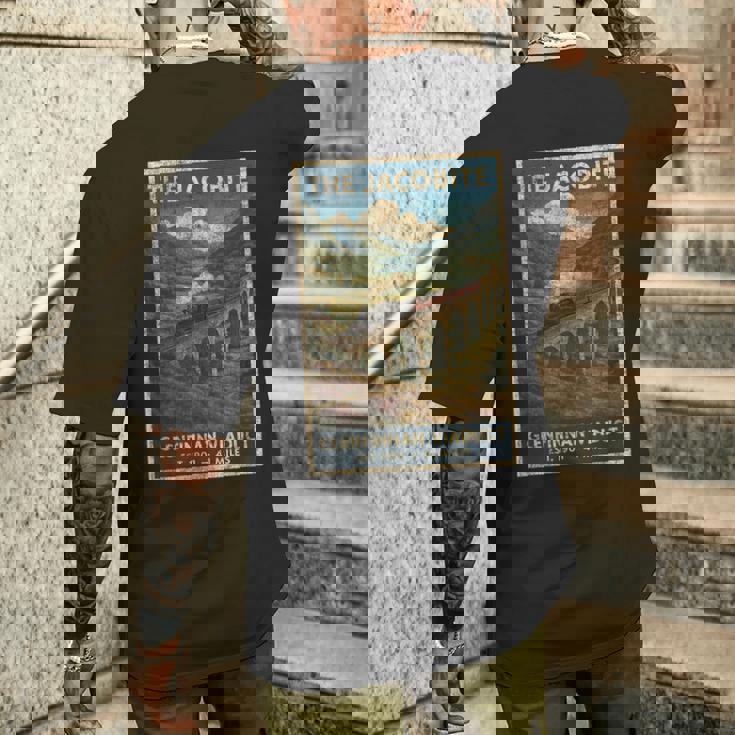 ジャコバイト蒸気レールトレイン メンズTシャツ バックプリント 彼への贈り物