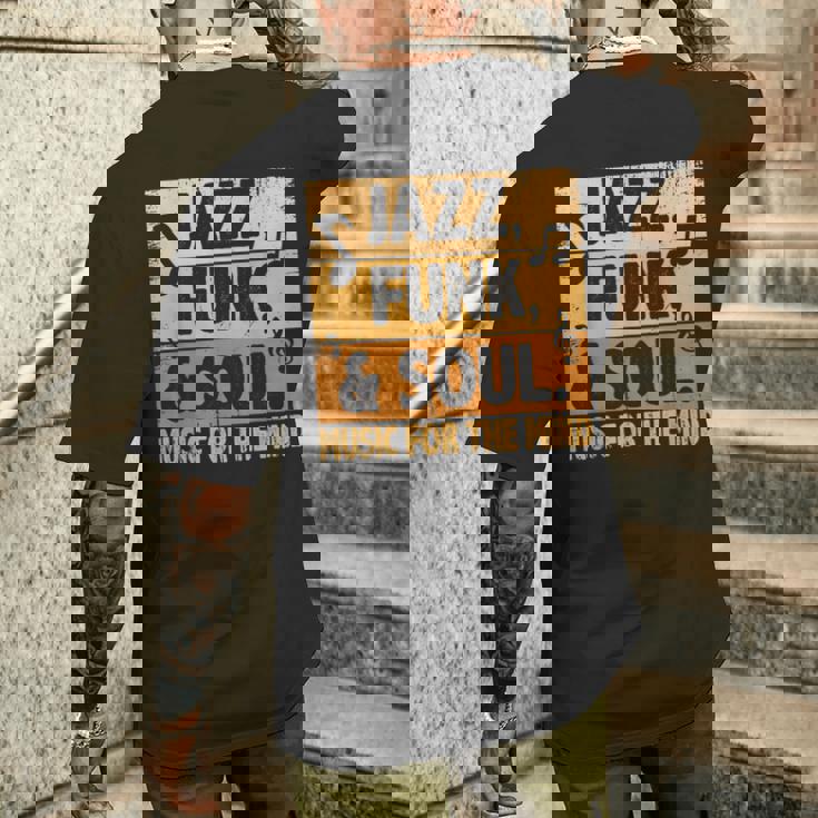 ジャズファンクソウルミュージックフォーザマインドジャズラバーファンクファナティック メンズTシャツ バックプリント 彼への贈り物