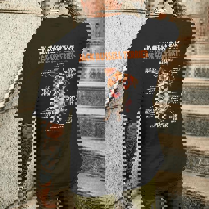 ジャック・ラッセル・テリア犬の飼い主Walk Dogs メンズTシャツ バックプリント 彼への贈り物