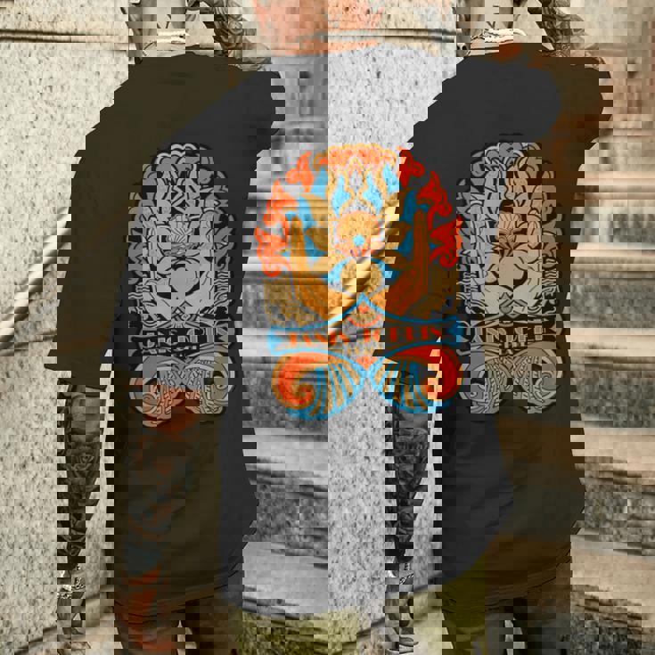 ジャニス・ジョプリン パールアールヌーボー 蓮の花 メンズTシャツ バックプリント 彼への贈り物