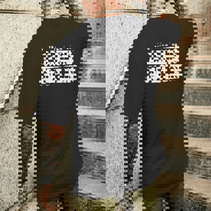 ジャニス・ジョプリン、ジャニス・ジョプリンを聴く メンズTシャツ バックプリント 彼への贈り物