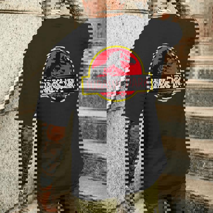 ジュラシックパークのロゴ 公式ライセンス商品。 メンズTシャツ バックプリント 彼への贈り物