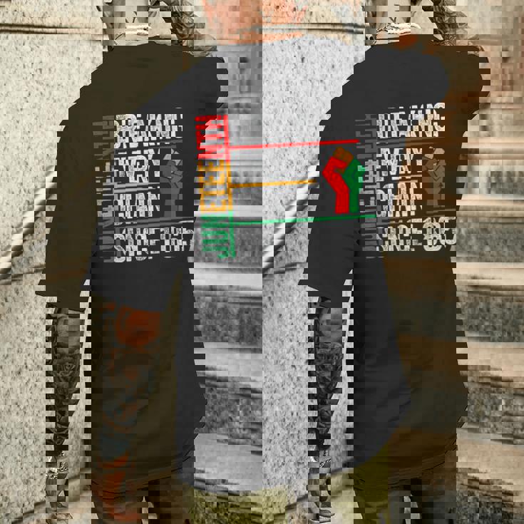 ジューンティーンスは1865年以来すべてのチェーンを断ち切りました メンズTシャツ バックプリント 彼への贈り物