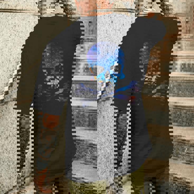 ジョリー・ロジャー シルエット ギャラクシー スカル＆クロスボーン メンズTシャツ バックプリント 彼への贈り物