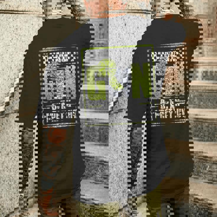 ジンを飲んでるんだ。 恋人 ドリンク ジンズ アルコール ジン メンズTシャツ バックプリント 彼への贈り物