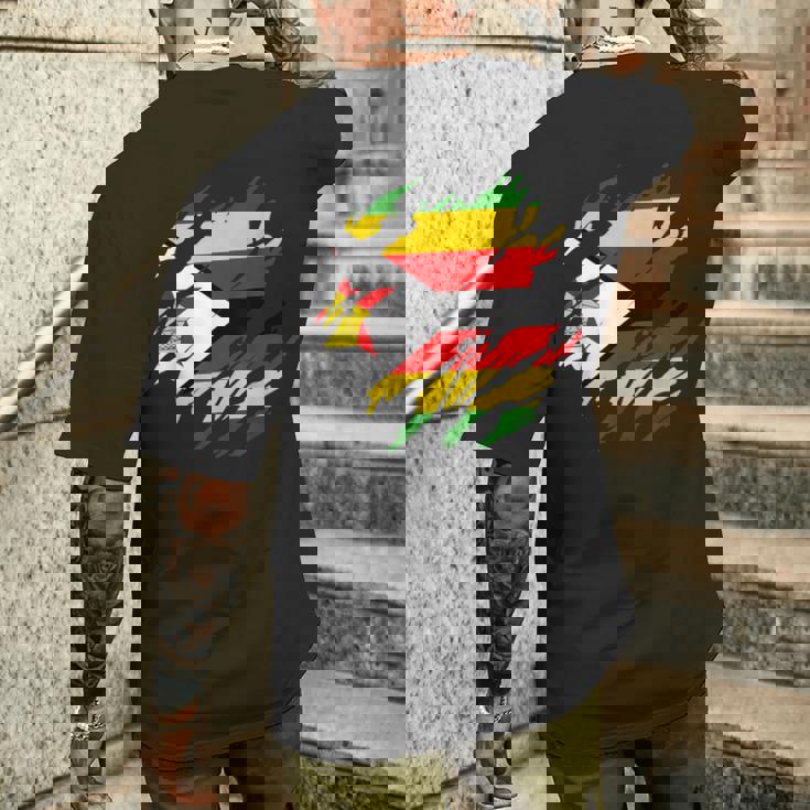 ジンバブエの旗ジンバブエ メンズTシャツ バックプリント 彼への贈り物