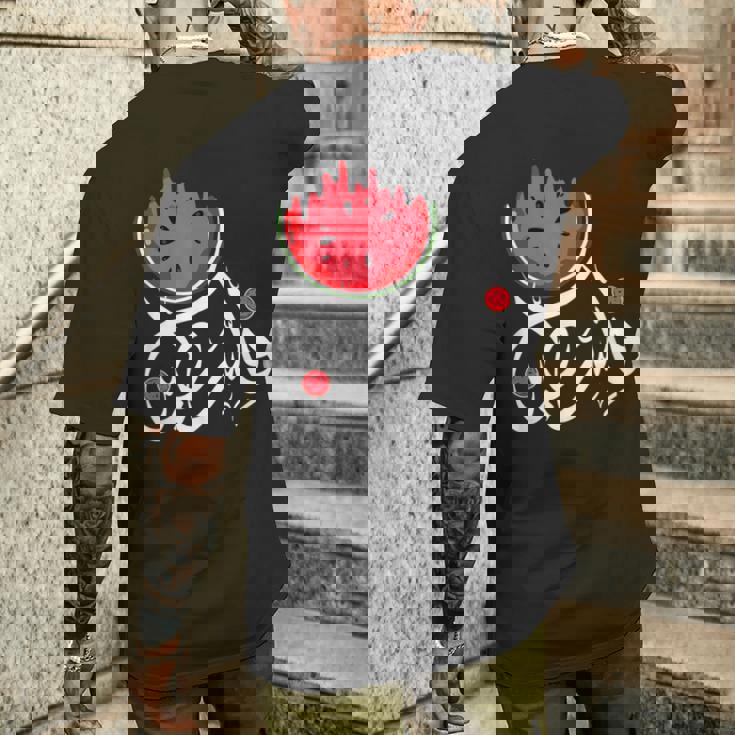 スイカ パレスチナ スイカ パレスチナコレクション メンズTシャツ バックプリント 彼への贈り物