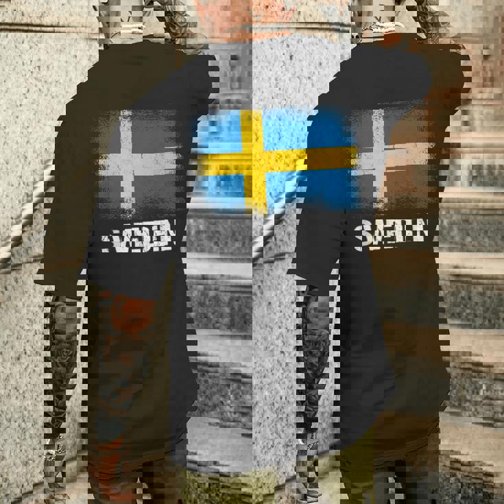 スウェーデン国旗スウェーデン メンズTシャツ バックプリント 彼への贈り物