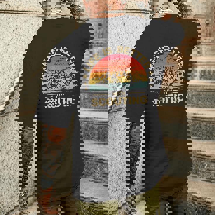 スカウトキャンプボーイハイキングスカウトでlife Is Better メンズTシャツ バックプリント 彼への贈り物