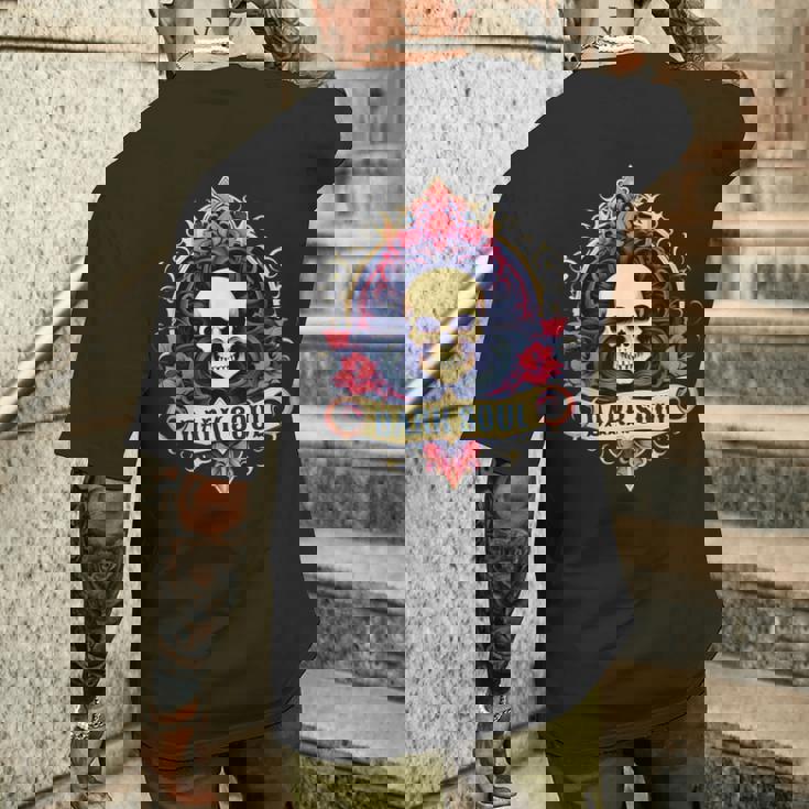 スカル ゴシック ダーク バナー ソウルフラワー エステティック スカル ゴス メンズTシャツ バックプリント 彼への贈り物