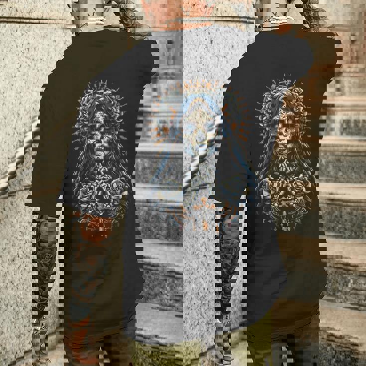 スカル サンタ ムエルテ クリスチャン メンズTシャツ バックプリント 彼への贈り物