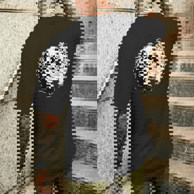 スカル×スタチュー メンズTシャツ バックプリント 彼への贈り物