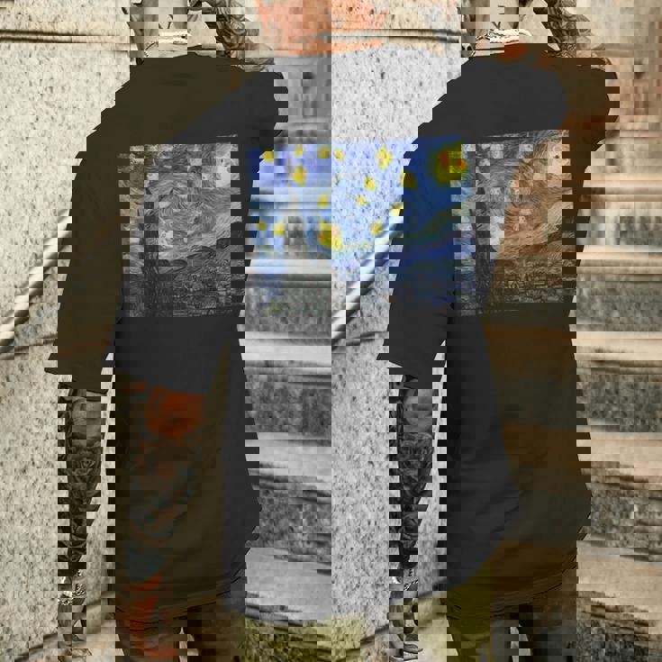 スクリーミングオウム オカメインコ 星月夜 メンズTシャツ バックプリント 彼への贈り物