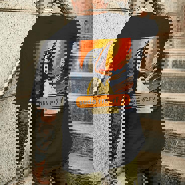 スクリーミング・タックス Linuxudo Rm-Rf メンズTシャツ バックプリント 彼への贈り物