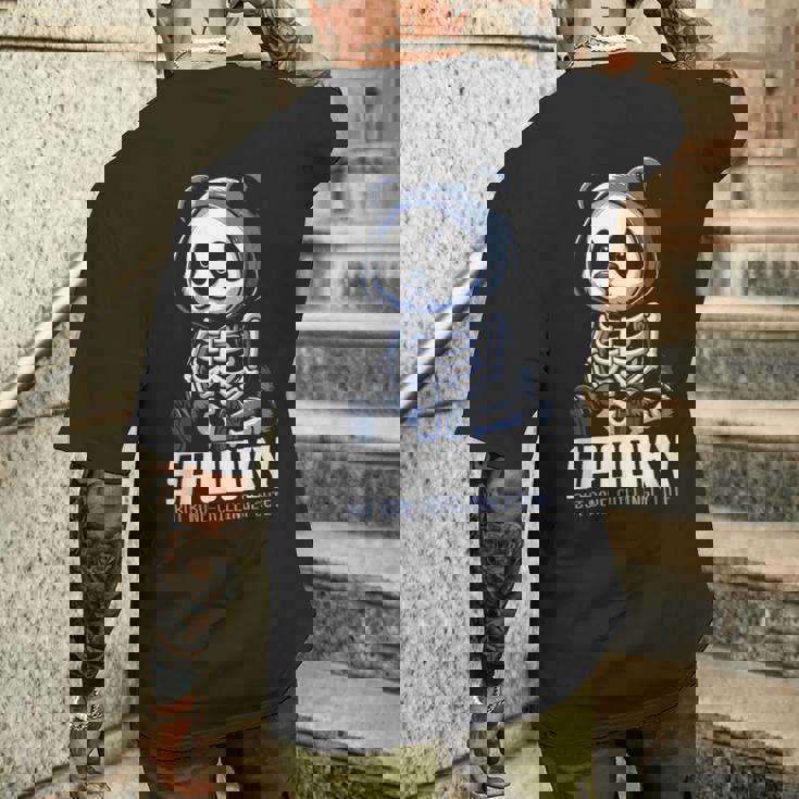 スケルトンパンダ 不気味なパンダベア メンズTシャツ バックプリント 彼への贈り物