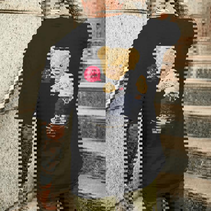 スケートボーダー クマ メンズTシャツ バックプリント 彼への贈り物