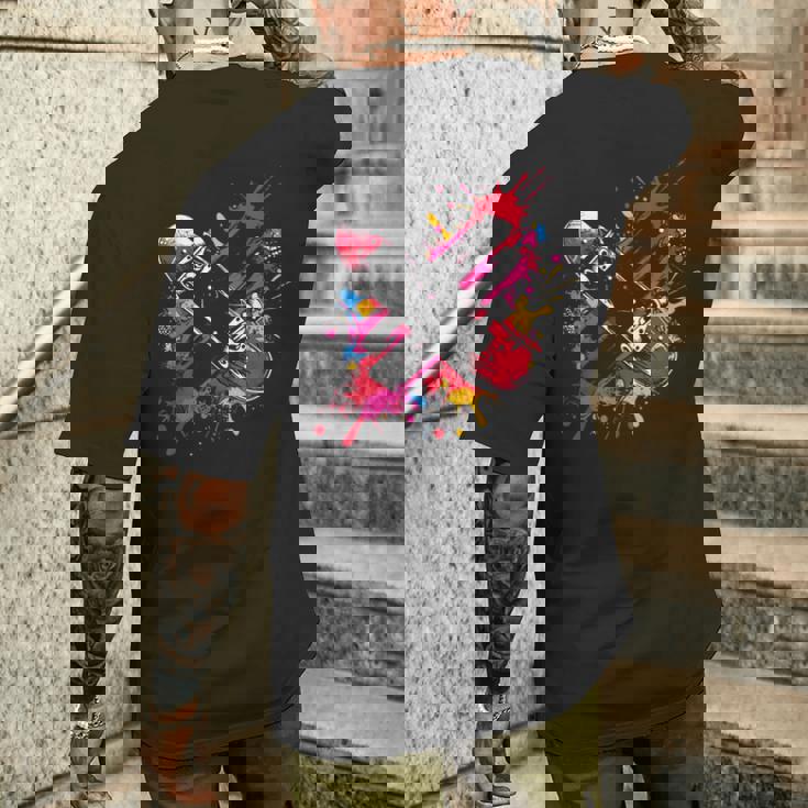 スケートボード ストリートアート スケートボード ファン メンズTシャツ バックプリント 彼への贈り物