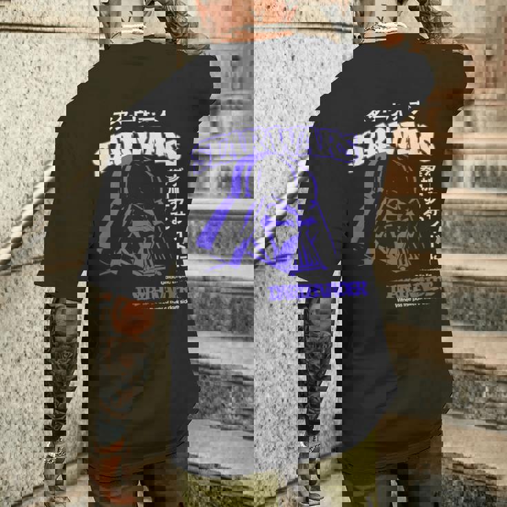 スター・ウォーズ 新たなる希望 ダース・ベイダー 日本のカタカナ ポートレート メンズTシャツ バックプリント 彼への贈り物