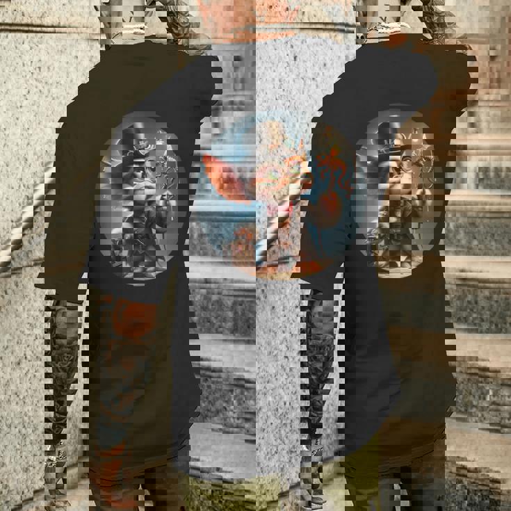 スチームパンク グレムリン クリーチャー マッドサイエンティスト メンズTシャツ バックプリント 彼への贈り物