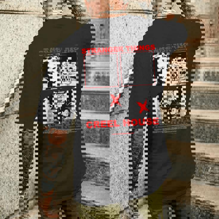 ストレンジャー・シングス 80年代 クラシック ホラー クリール ハウス アーバンレジェンド メンズTシャツ バックプリント 彼への贈り物