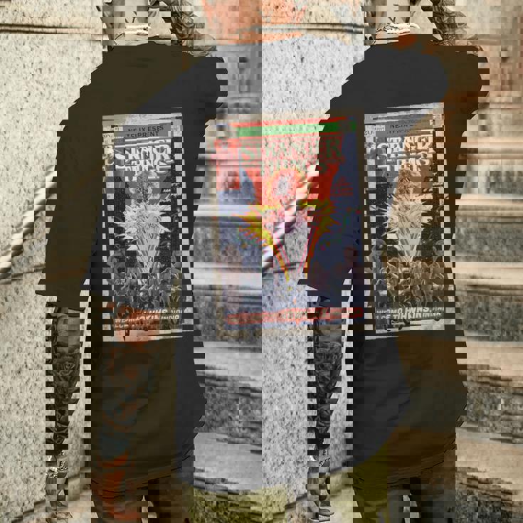 ストレンジャー・シングス リミックス 80年代レトロコミックアート ホーキンズへようこそ メンズTシャツ バックプリント 彼への贈り物