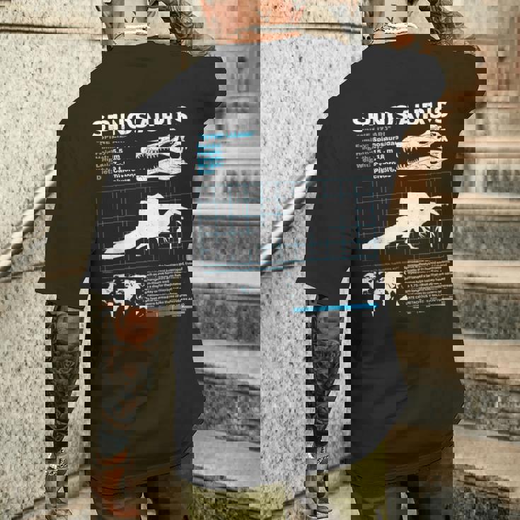 スピノサウルスのファクトシート メンズTシャツ バックプリント 彼への贈り物
