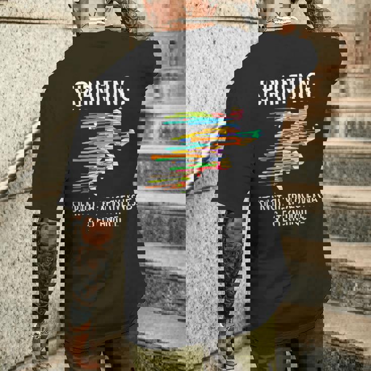 スプリント 短距離 趣味 陸上競技 スキルアップ メンズTシャツ バックプリント 彼への贈り物