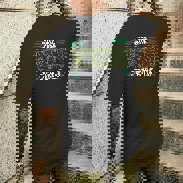 スモークウィード エブリデイ マリファナギフト 大麻スタイル メンズTシャツ バックプリント 彼への贈り物