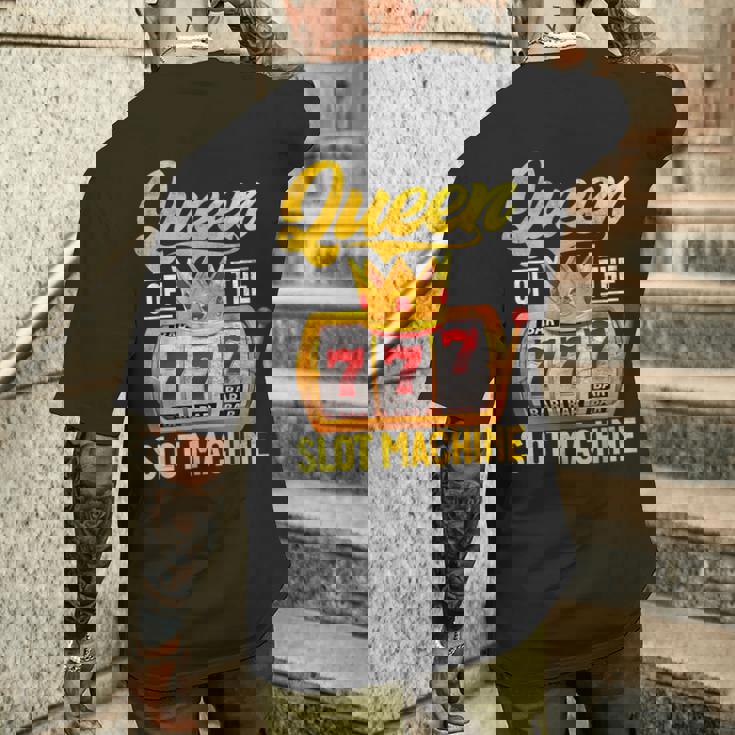 スロットマシン ジャックポット 777 Handpay Lucky Gambling Casino メンズTシャツ バックプリント 彼への贈り物