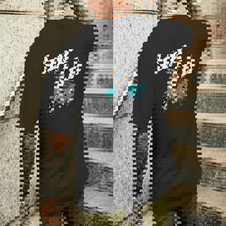 スーパーカブ 50 110 125 バイク ミニ モト スクーター カスタム 原付 二種 メンズTシャツ バックプリント 彼への贈り物