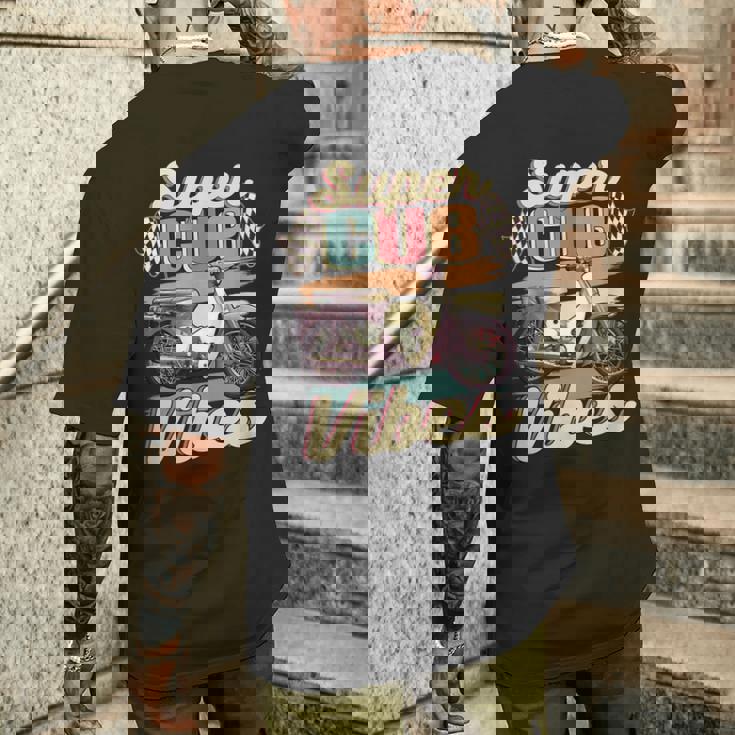 スーパーカブ C100 原付バイク ヴィンテージ バイブ レトロジャパン メンズTシャツ バックプリント 彼への贈り物