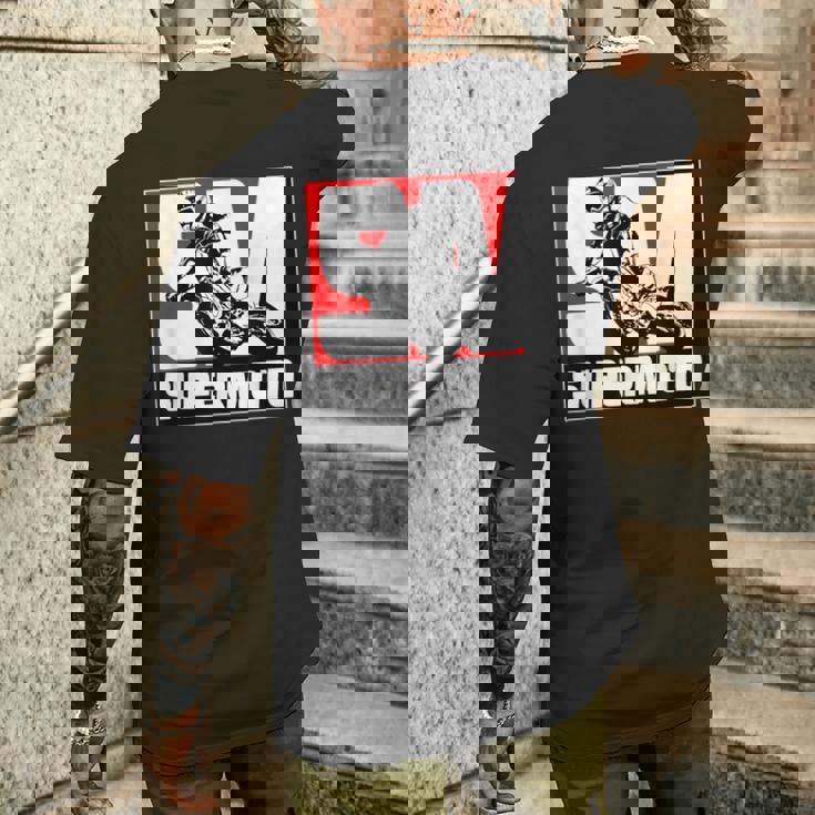 スーパーモトスーパーモタードエンデューロモトクロス メンズTシャツ バックプリント 彼への贈り物