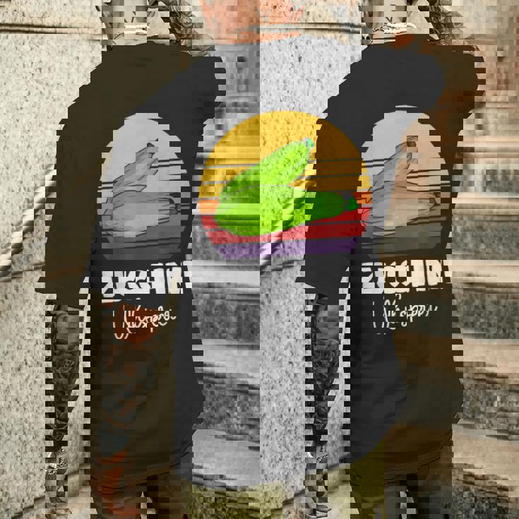 ズッキーニ愛好家 ビーガン ベジタリアン野菜ズッキーニ メンズTシャツ バックプリント 彼への贈り物