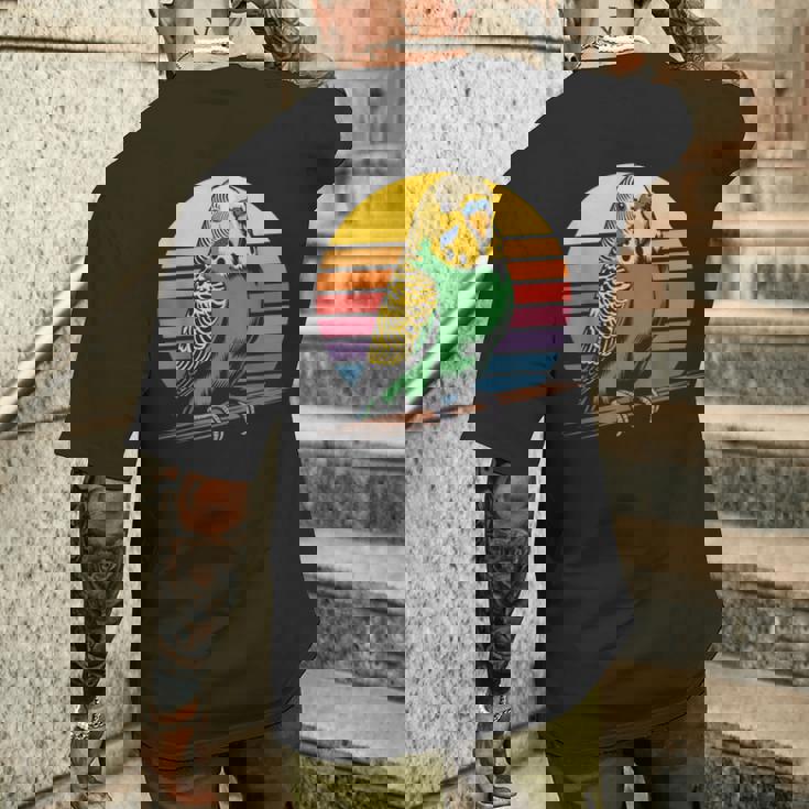 セキセイインコ レトロ セキセイインコ メンズTシャツ バックプリント 彼への贈り物