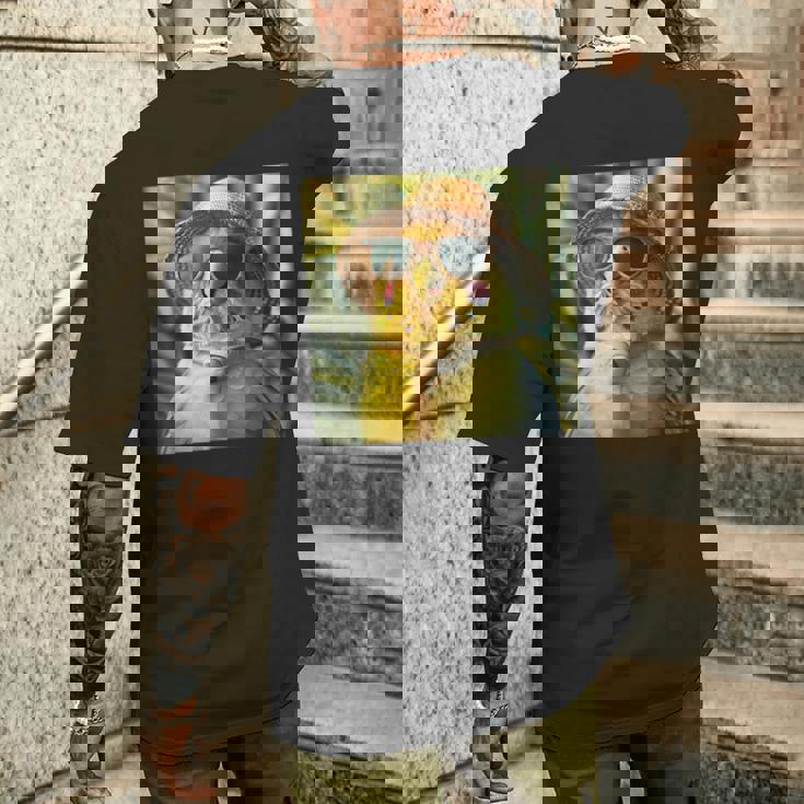 セキセイインコは休暇中、面白い動物、面白いオウム メンズTシャツ バックプリント 彼への贈り物