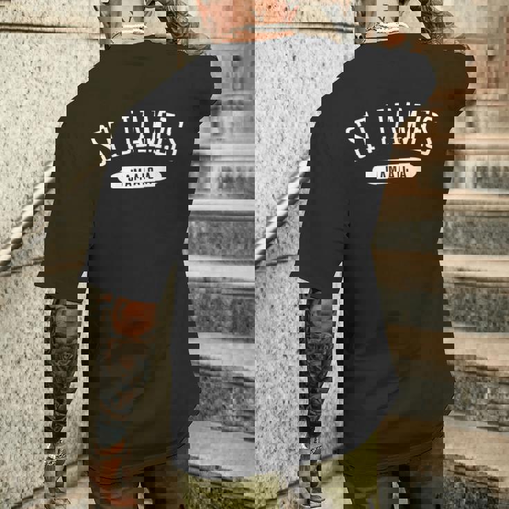 セントジェームス シャツ カレッジスタイル セントジェームズ ジャマイカ メンズTシャツ バックプリント 彼への贈り物