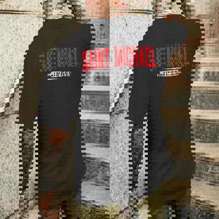 セントマイケルmn ミネソタ 面白い Usa City Roots ヴィンテージ ギフト メンズTシャツ バックプリント 彼への贈り物