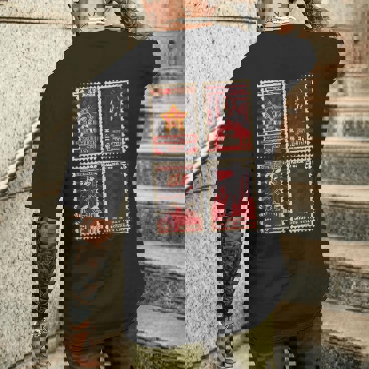 ソビエト消印sovi8ヴィンテージプロパガンダ。 メンズTシャツ バックプリント 彼への贈り物