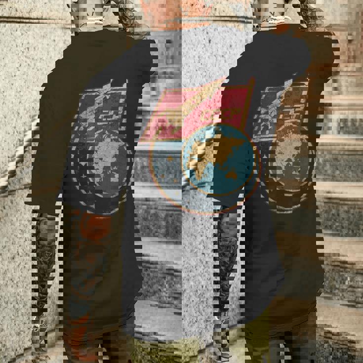 ソビエト連邦 宇宙 スプートニク ロケット Cccp ソ連 プロパガンダ メンズTシャツ バックプリント 彼への贈り物