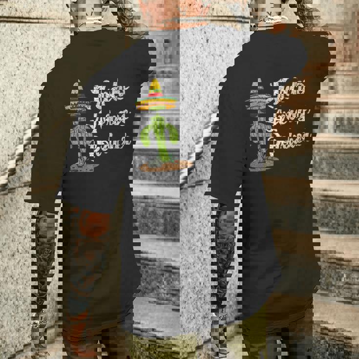 ソンブレロを持ったクールなサボテン メキシコのファン メンズTシャツ バックプリント 彼への贈り物