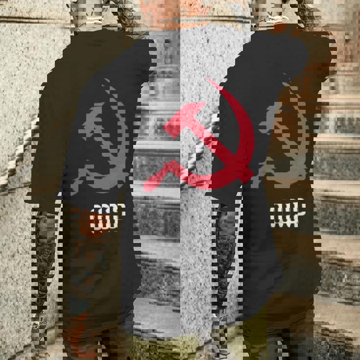 ソ連ロシアソビエト連合ハンマー 胸に鎌 Cccp付き メンズTシャツ バックプリント 彼への贈り物